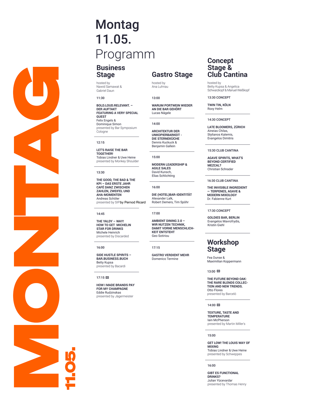 BSC 2026 Bühnenprogramm – Montag 11. Mai